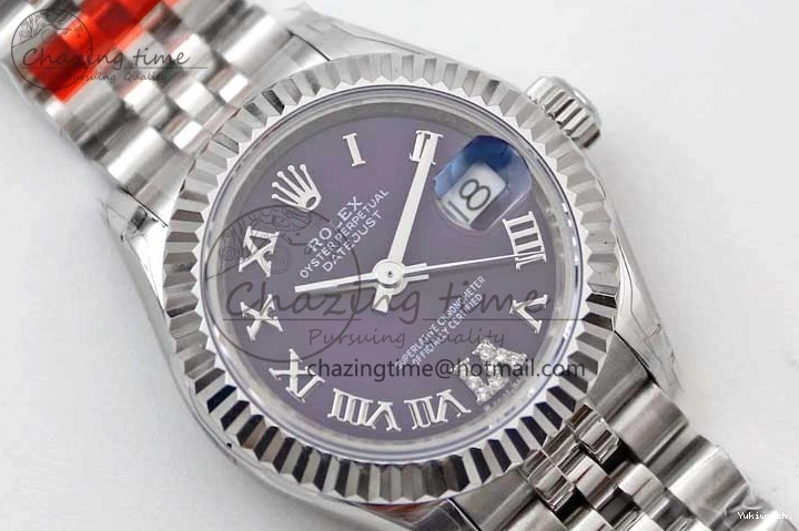 Steel NH05 28 904L Roman Edition Dial on Bracelet SS DateJust President TWF Purple Best Lady Markers 1:1 0123